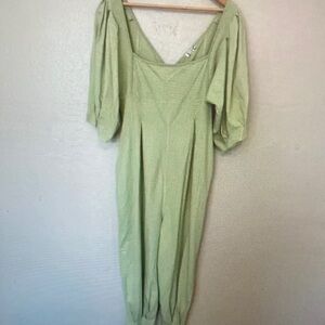 Women’s Light Green Puff Sleeve Dress